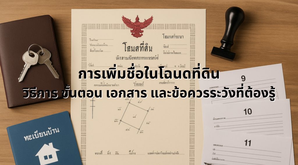 เพิ่มชื่อในโฉนดที่ดิน