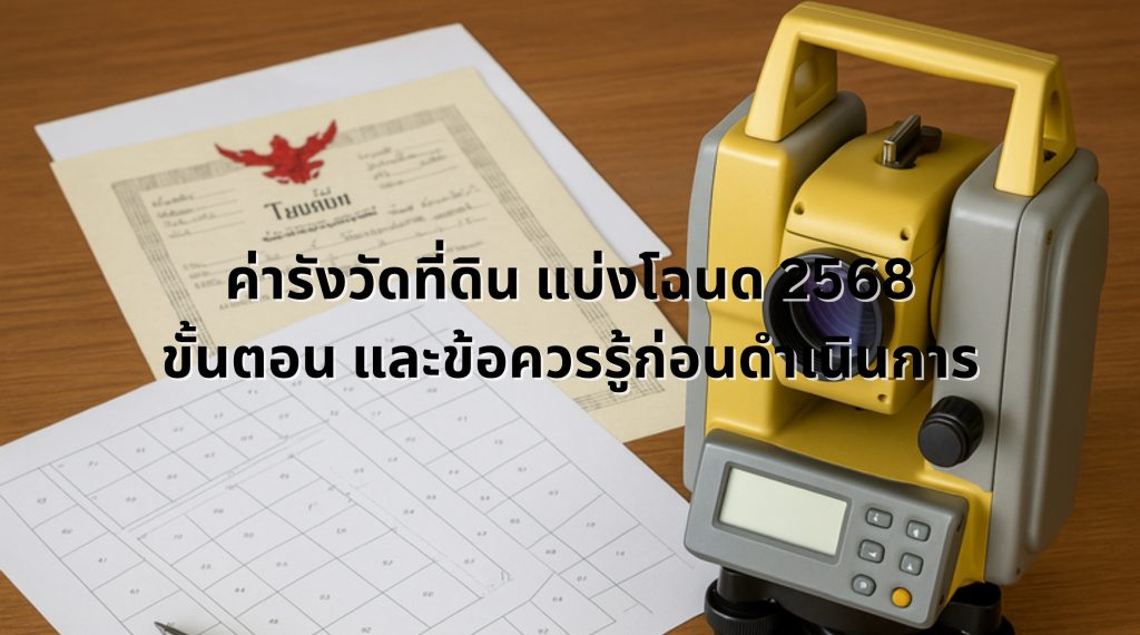 ค่ารังวัดที่ดิน แบ่งโฉนด 2568