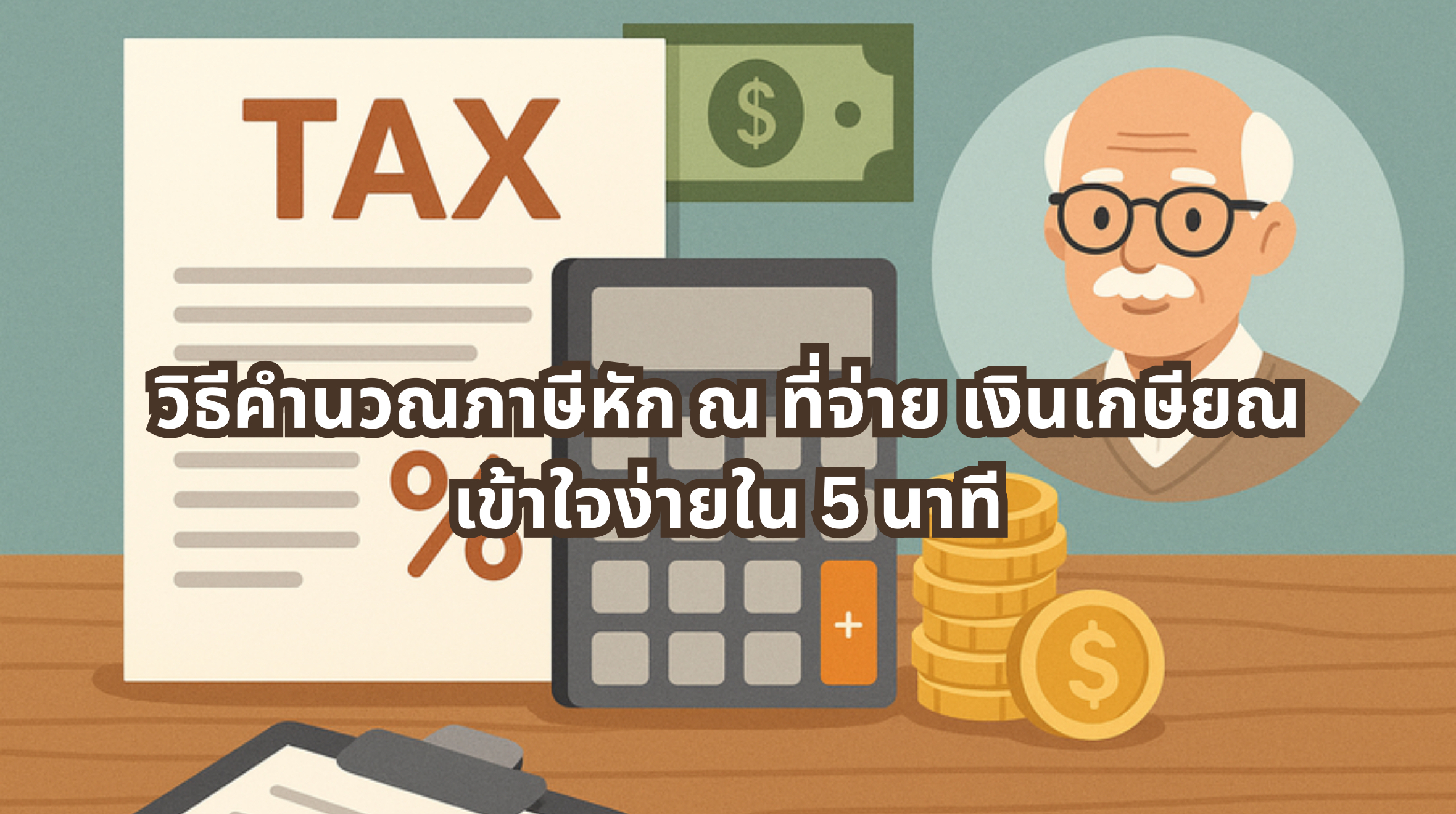 คำนวณภาษีหัก ณ ที่จ่าย เงินเกษียณ