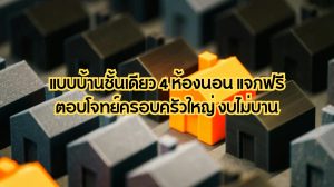 แบบบ้านชั้นเดียว 4 ห้องนอน แจกฟรี