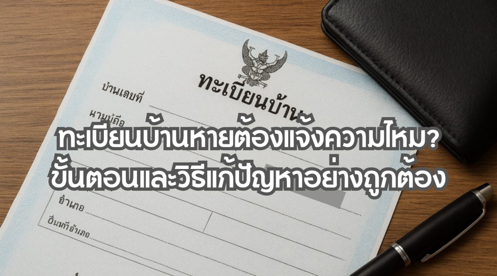 ทะเบียนบ้านหายต้องแจ้งความไหม